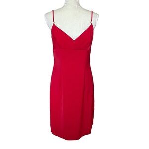 Vintage Y2K City Triangles Cami Sheath Dress Women’s  Size 11 Red Dead Stock